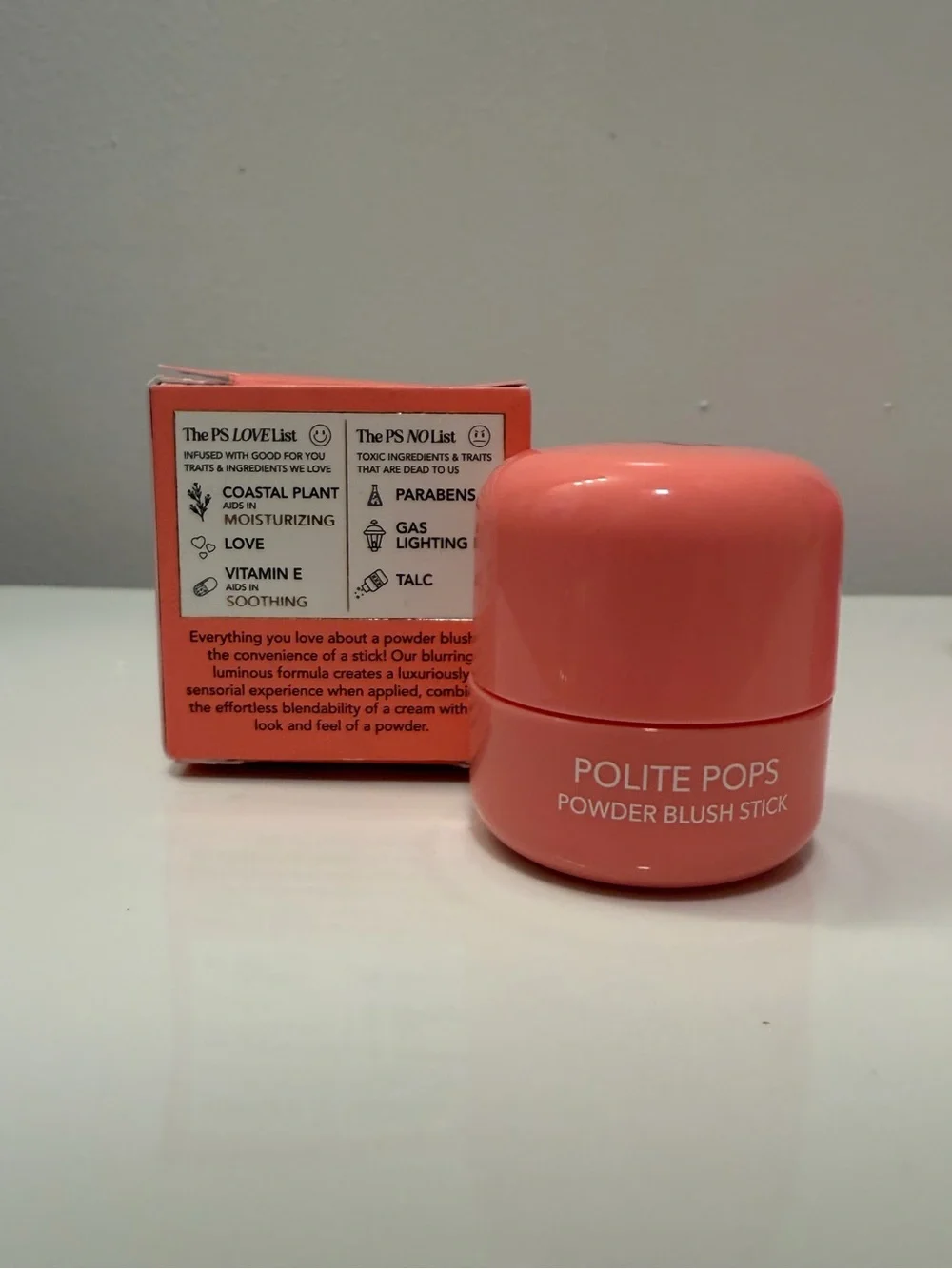 Polite Society Polite Pops Powder Blush Stick (Shade: MALIBU) - New In Box